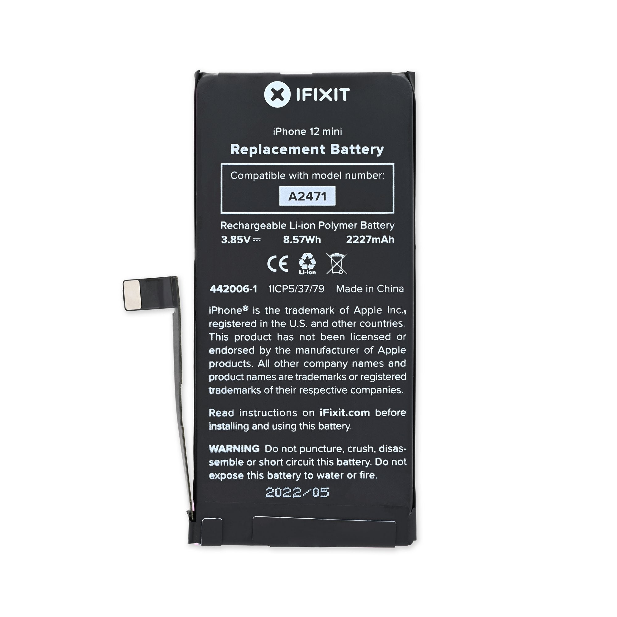 Battery for iPhone 12 Mini,2800mAh Upgraded Capacity for iPhone 12 Mini  A2399 A2400 A2398 A2176 Replacement Battery with Screws and Professional